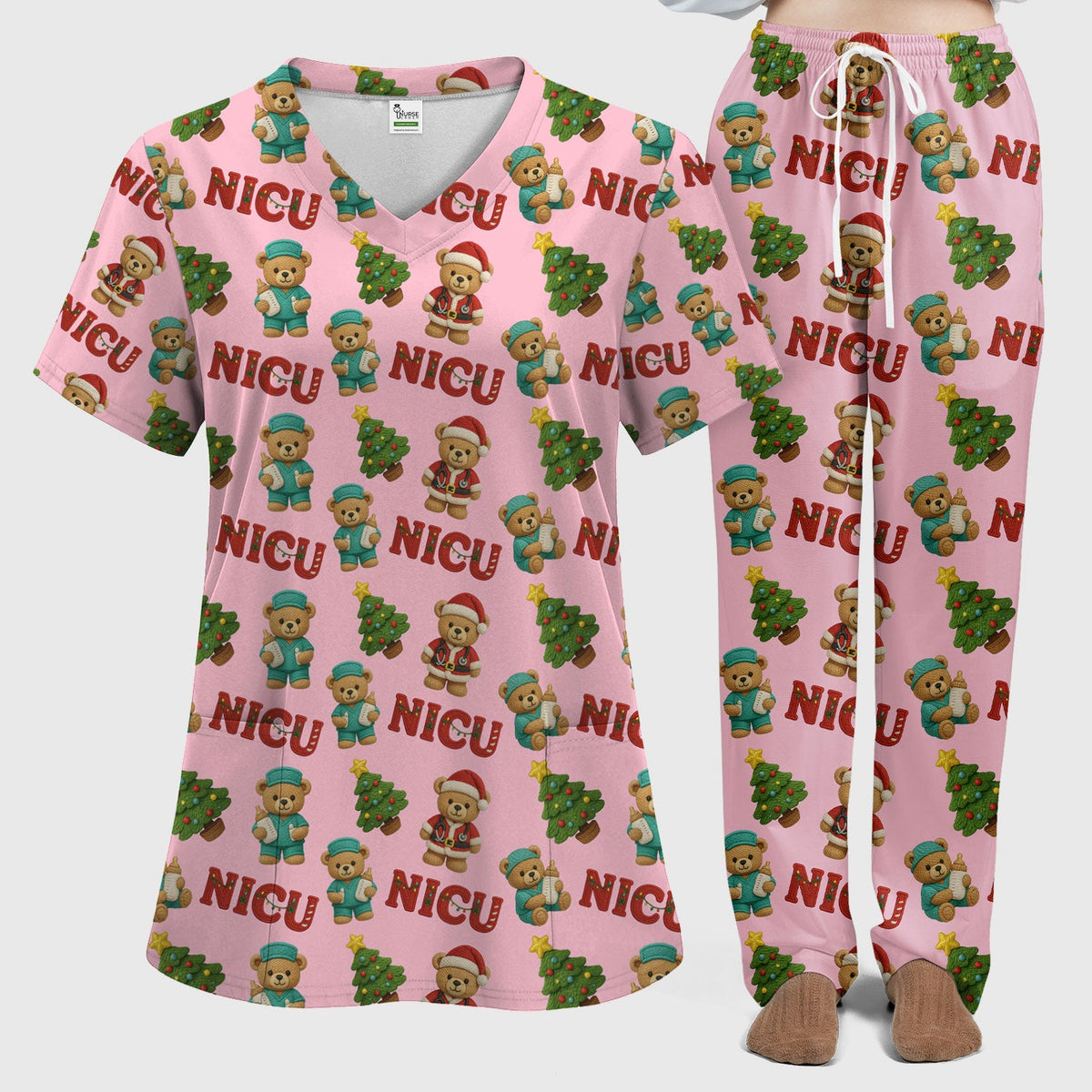 NICU Nurse Teddy Bear Scrub Set - Christmas Gift
