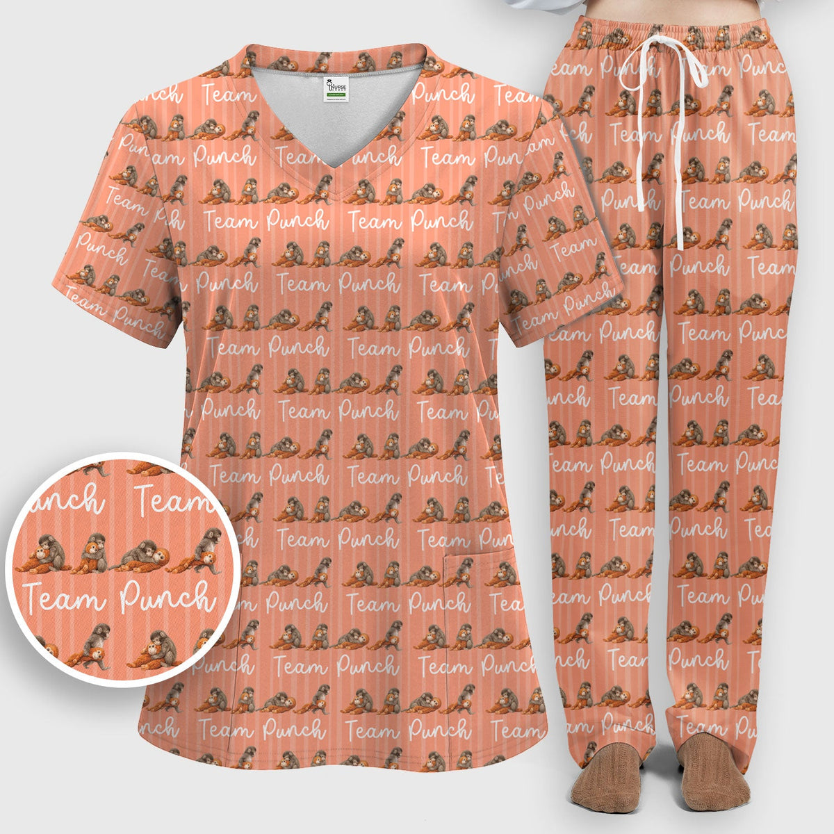 Monkey Team Punch Nurse Scrub Set