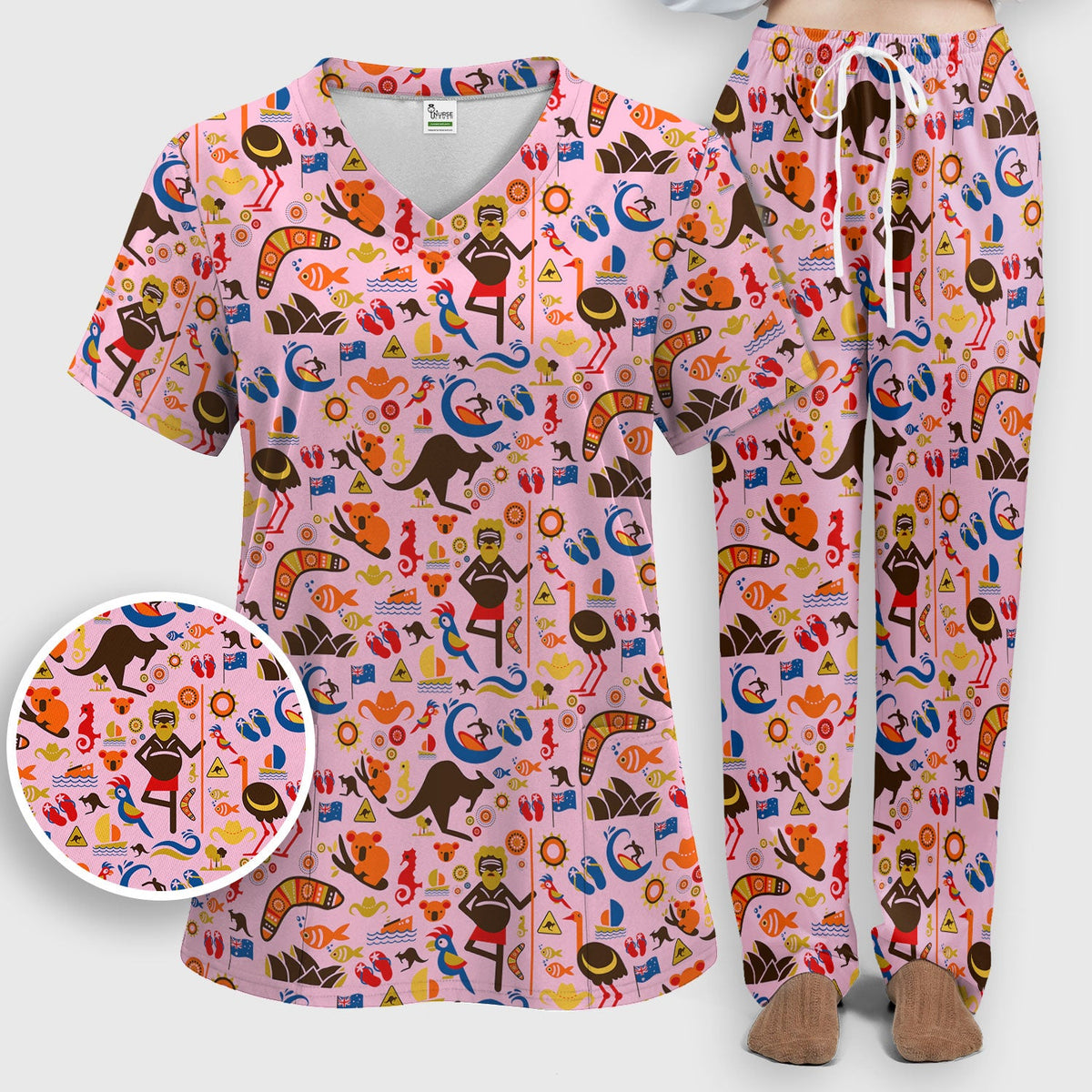 Indigenous Inspired Icon Nurse Scrub Set