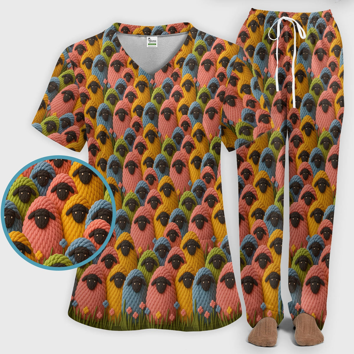 Black Sheep Nurse Scrub Set - Christmas Gift