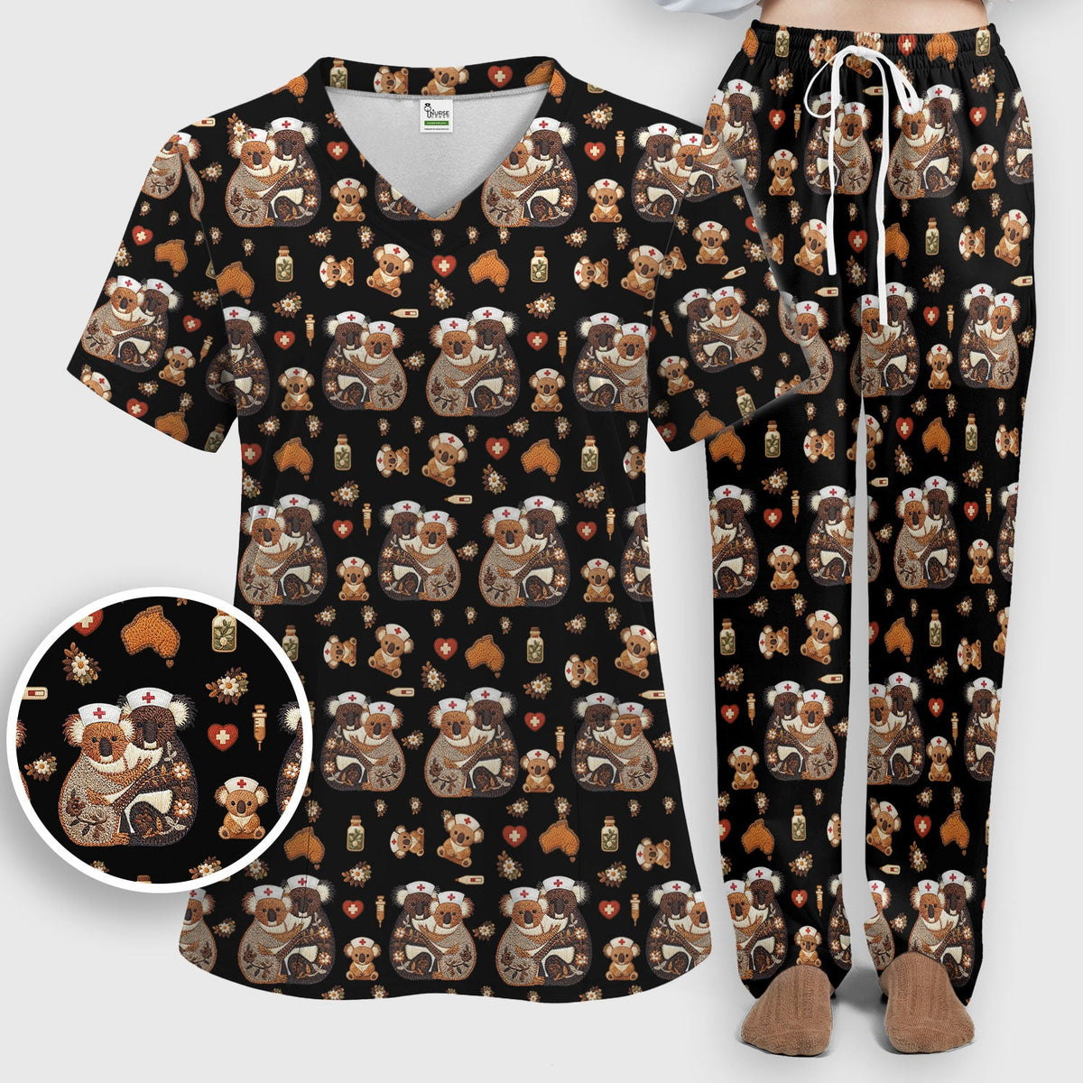 Koala Nurse Scrub Set - Valentines Day Gift