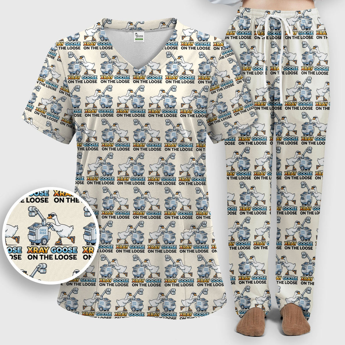 Xray Goose On The Loose Nurse Scrub Set