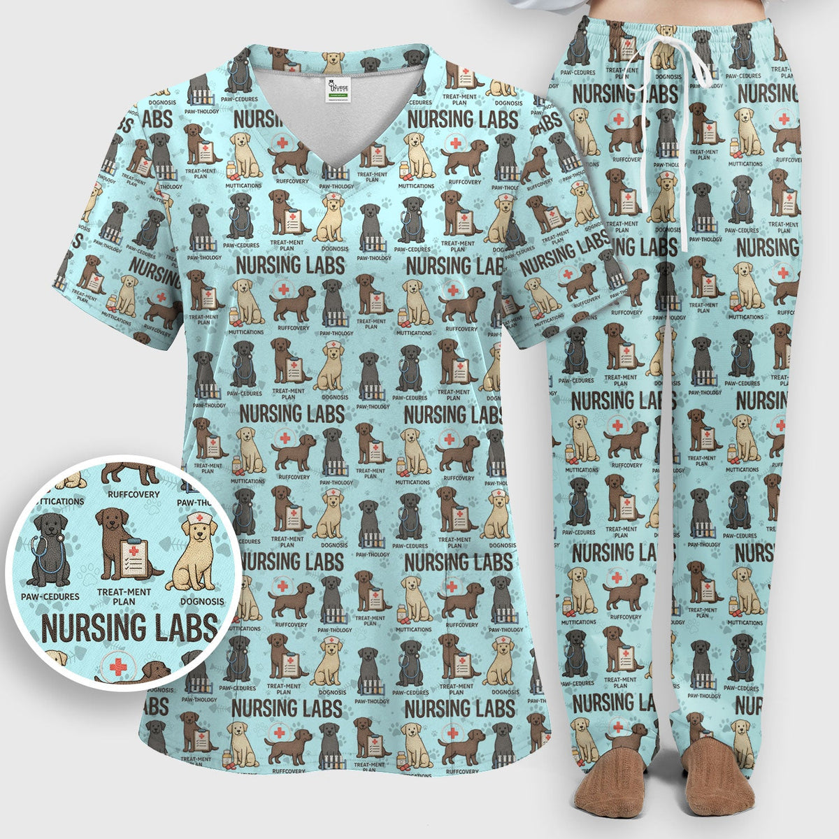 Lab Dog Nurse Scrub Set