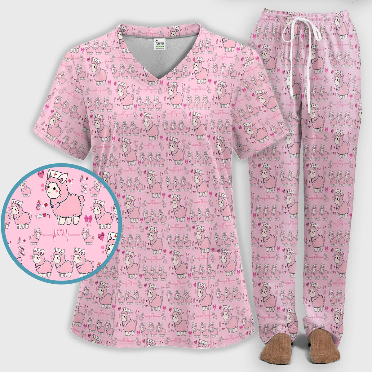 Llama Ain't Got Time For Your Drama Nurse Scrub Set