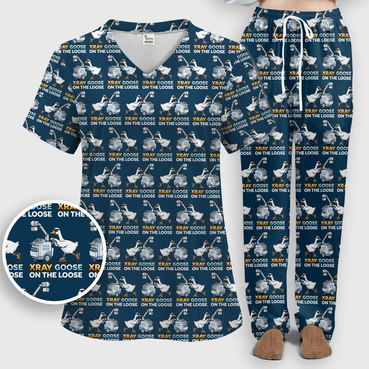 Xray Goose On The Loose Nurse Scrub Set