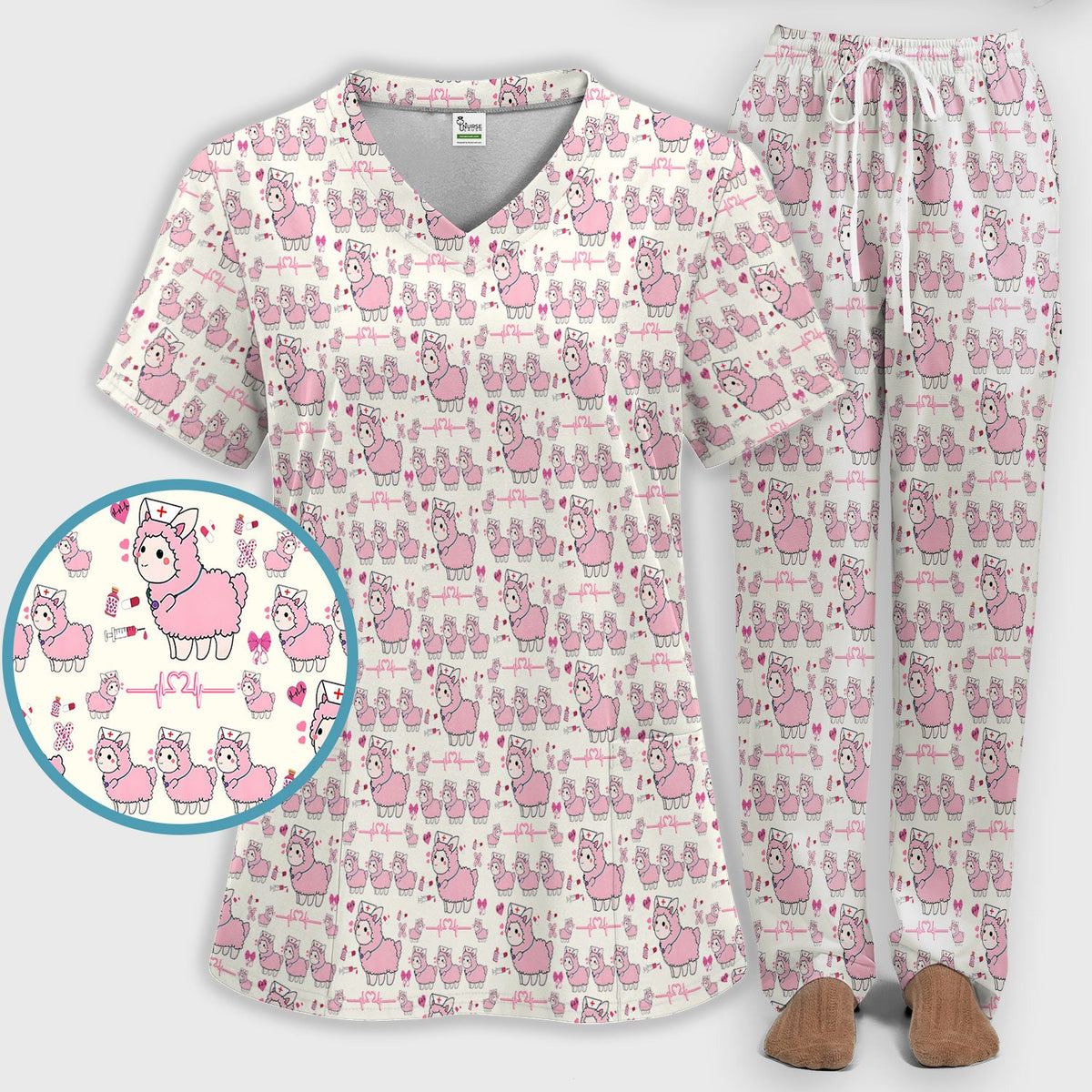 Llama Ain't Got Time For Your Drama Nurse Scrub Set