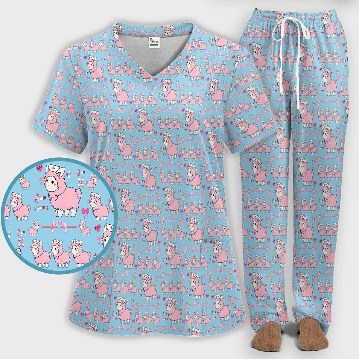 Llama Ain't Got Time For Your Drama Nurse Scrub Set