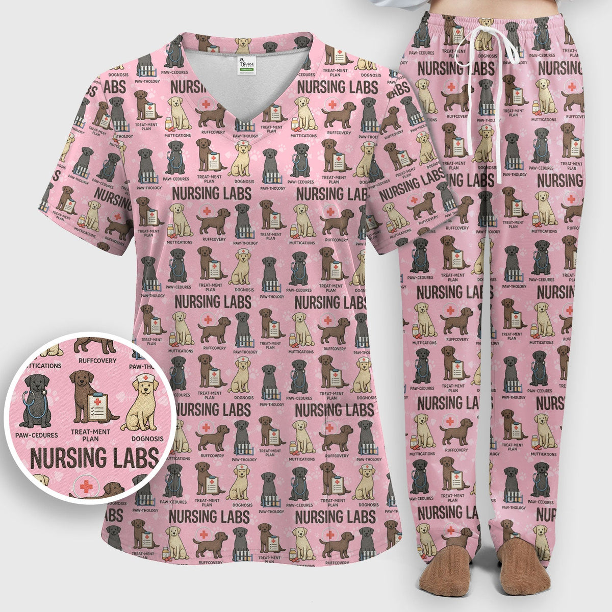 Lab Dog Nurse Scrub Set