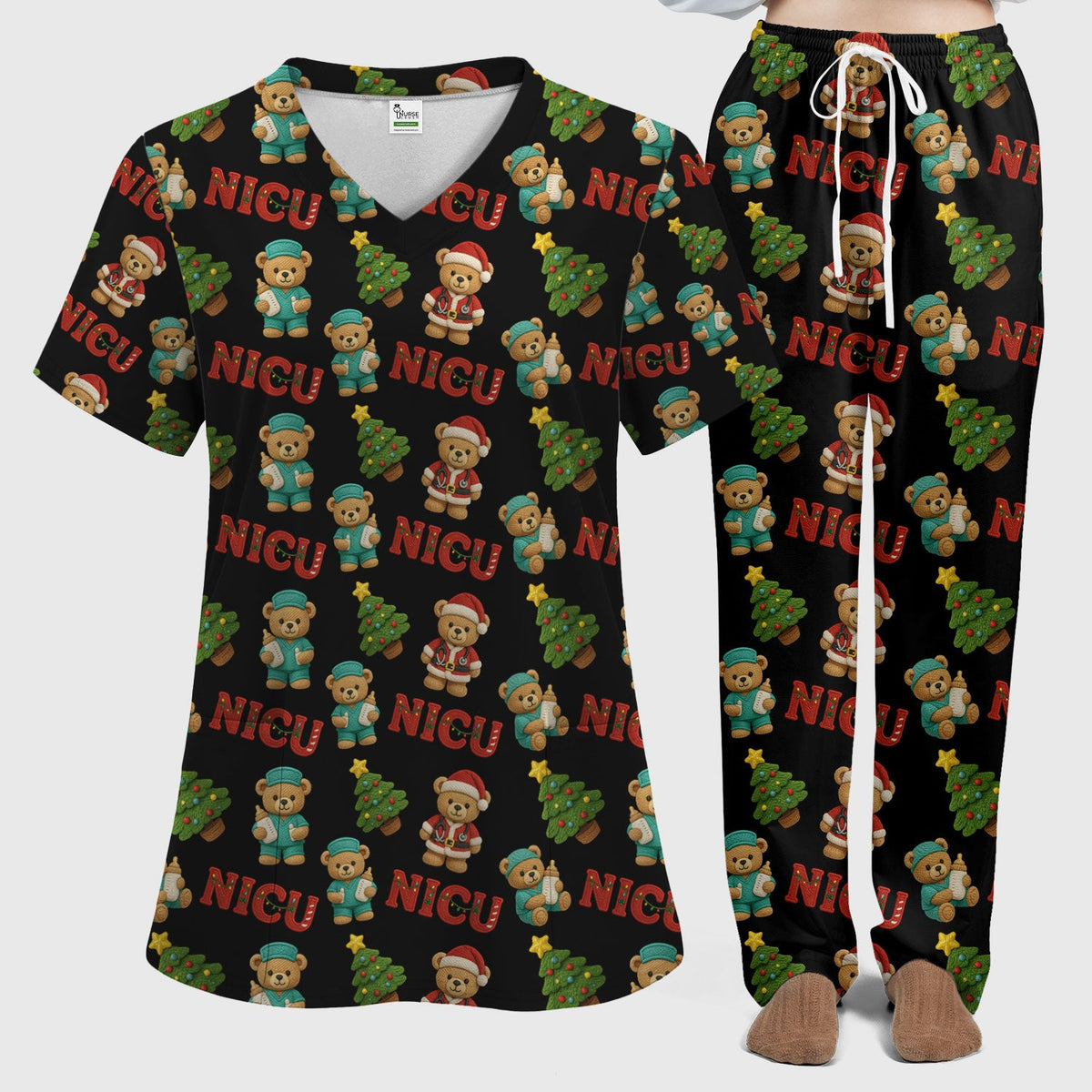 NICU Nurse Teddy Bear Scrub Set - Christmas Gift