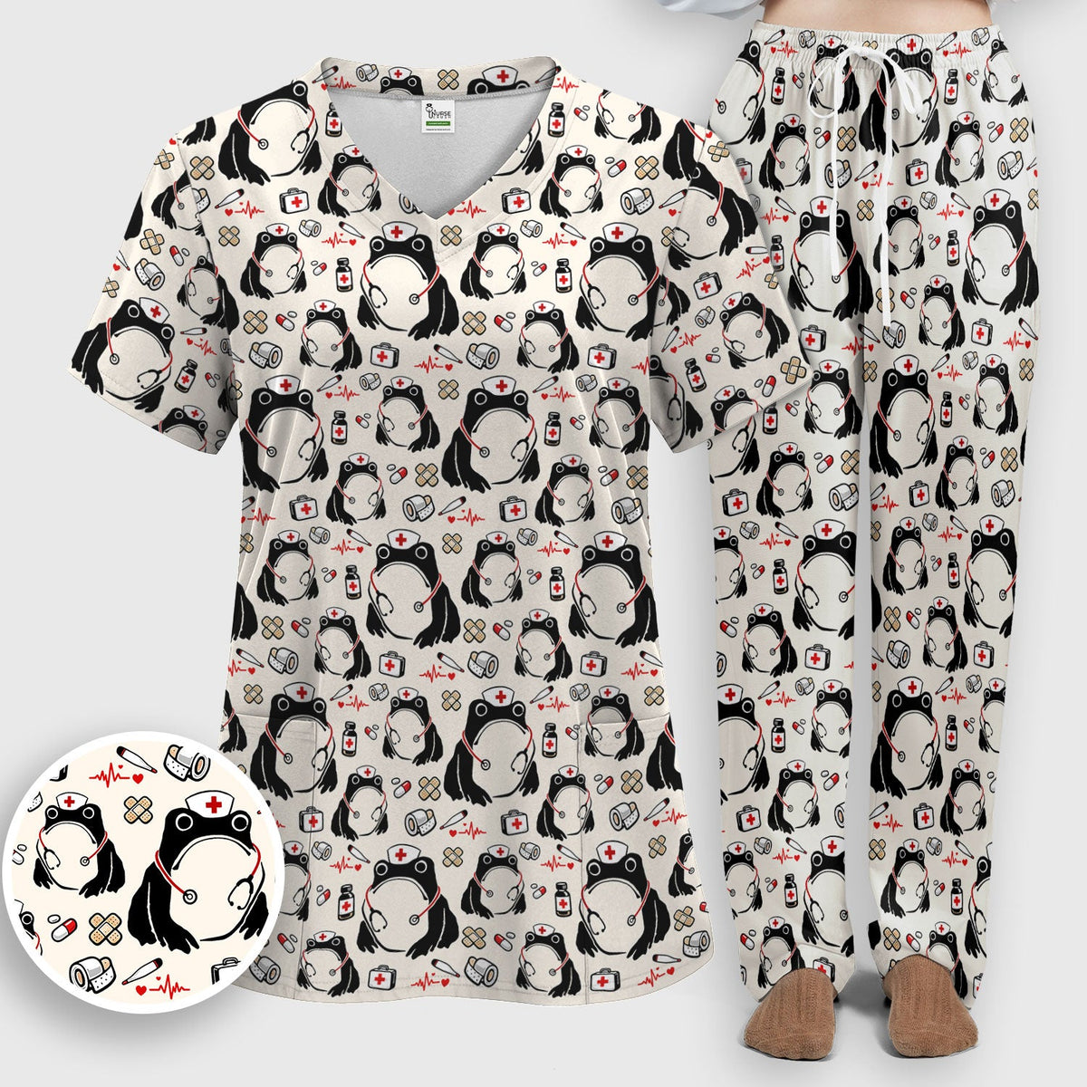 Frog Medical Nurse Scrub Set