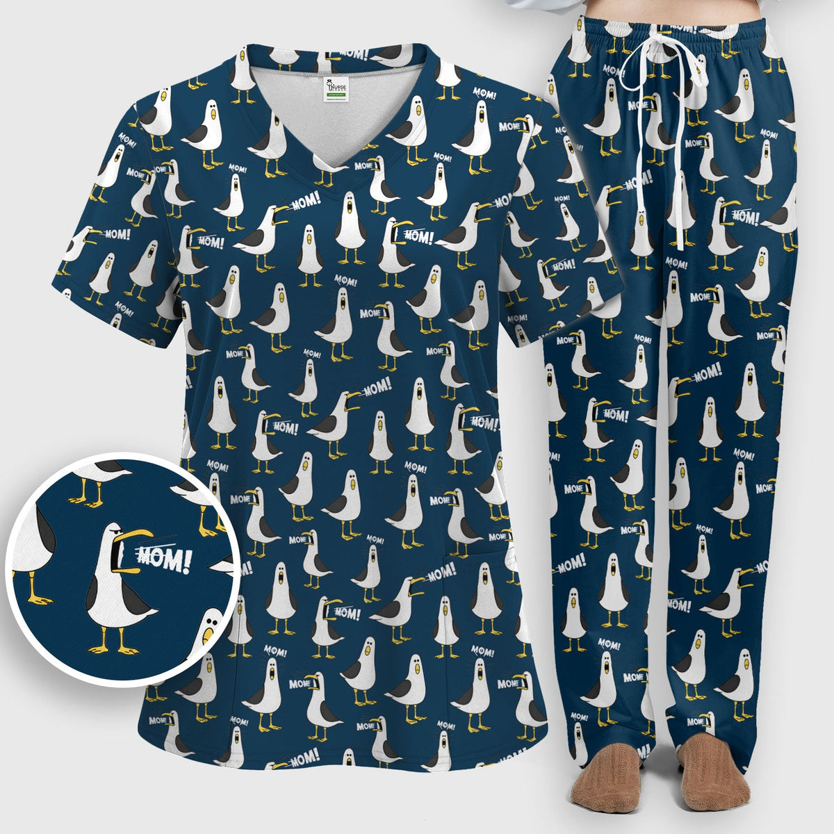 Seagull Mom Nurse Scrub Set