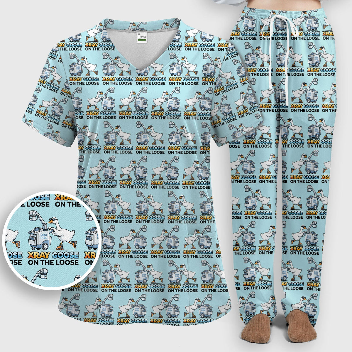 Xray Goose On The Loose Nurse Scrub Set