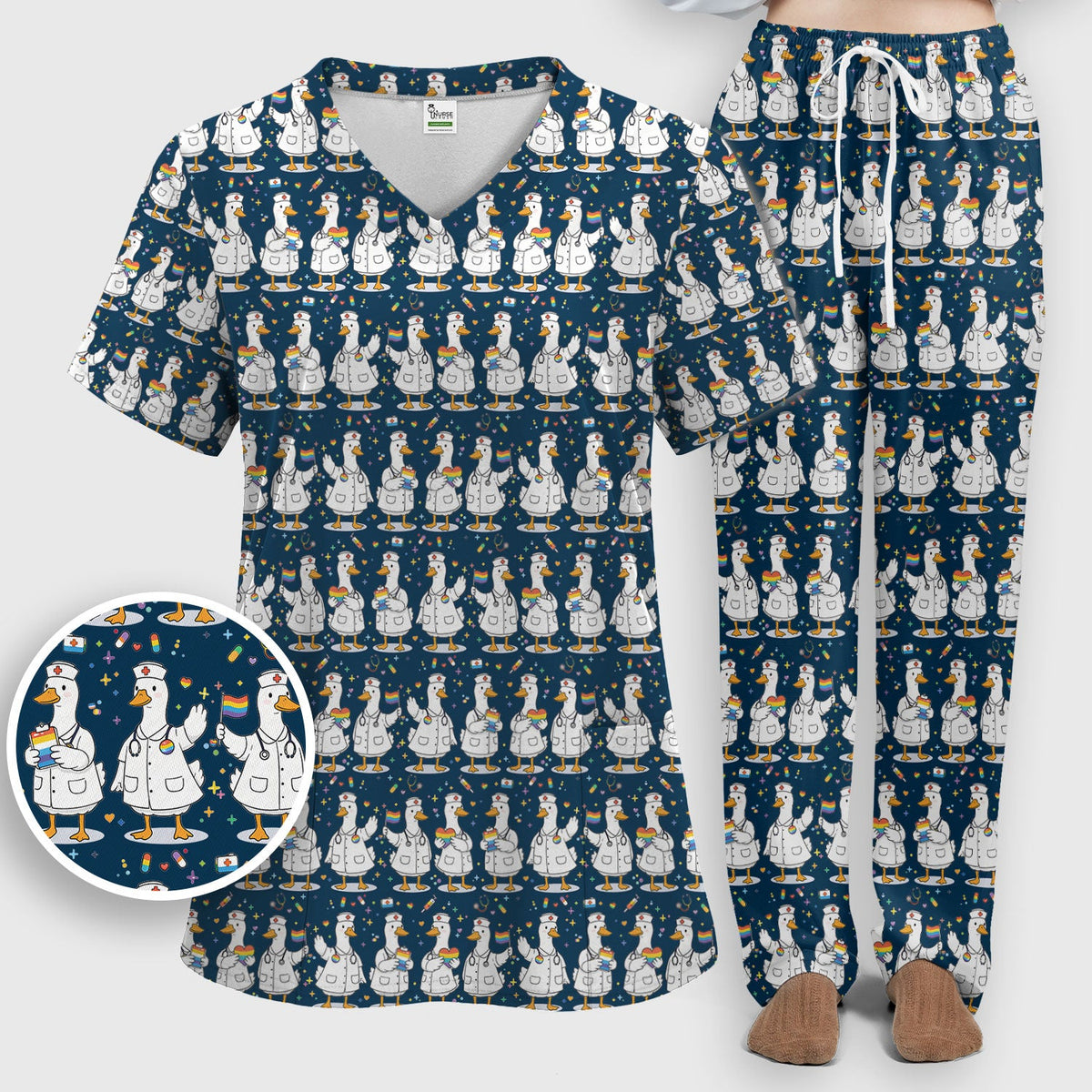 Duck Pride Nurse Scrub Set