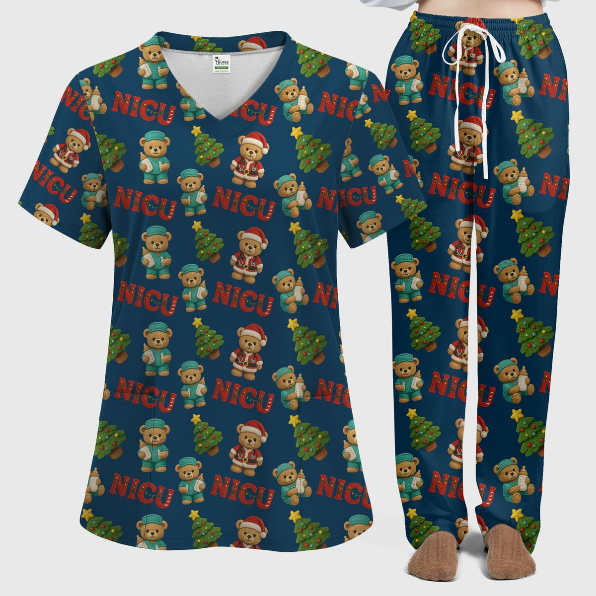 NICU Nurse Teddy Bear Scrub Set - Christmas Gift