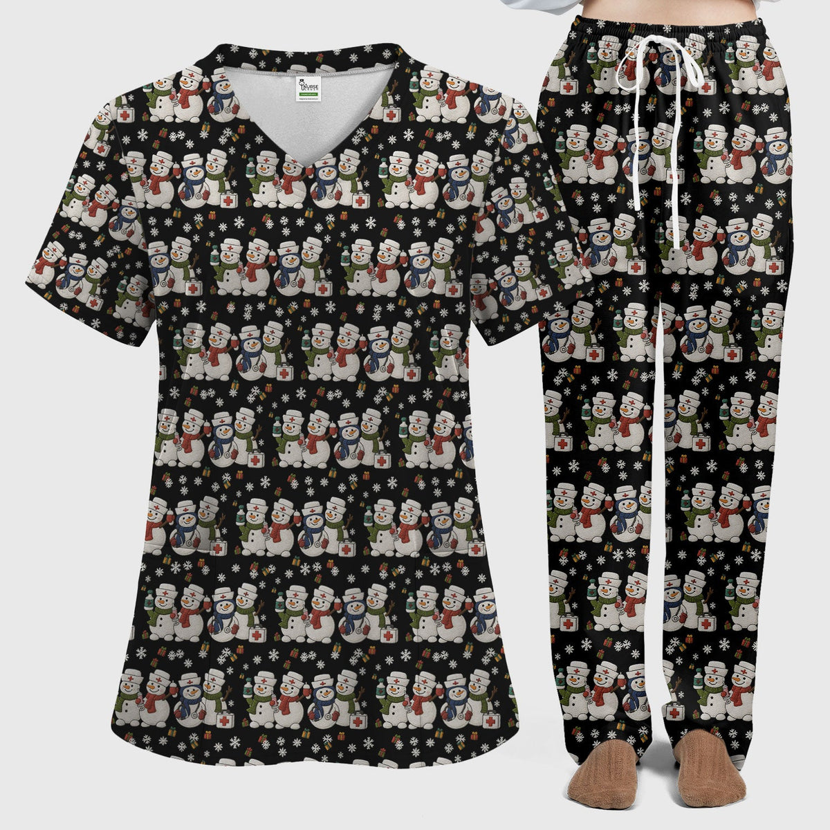 Snowman Nurse Scrub Set - Christmas Gift
