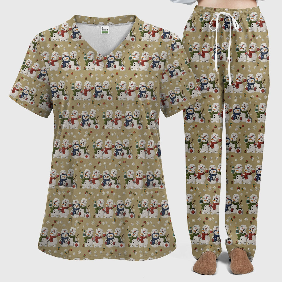 Snowman Nurse Scrub Set - Christmas Gift