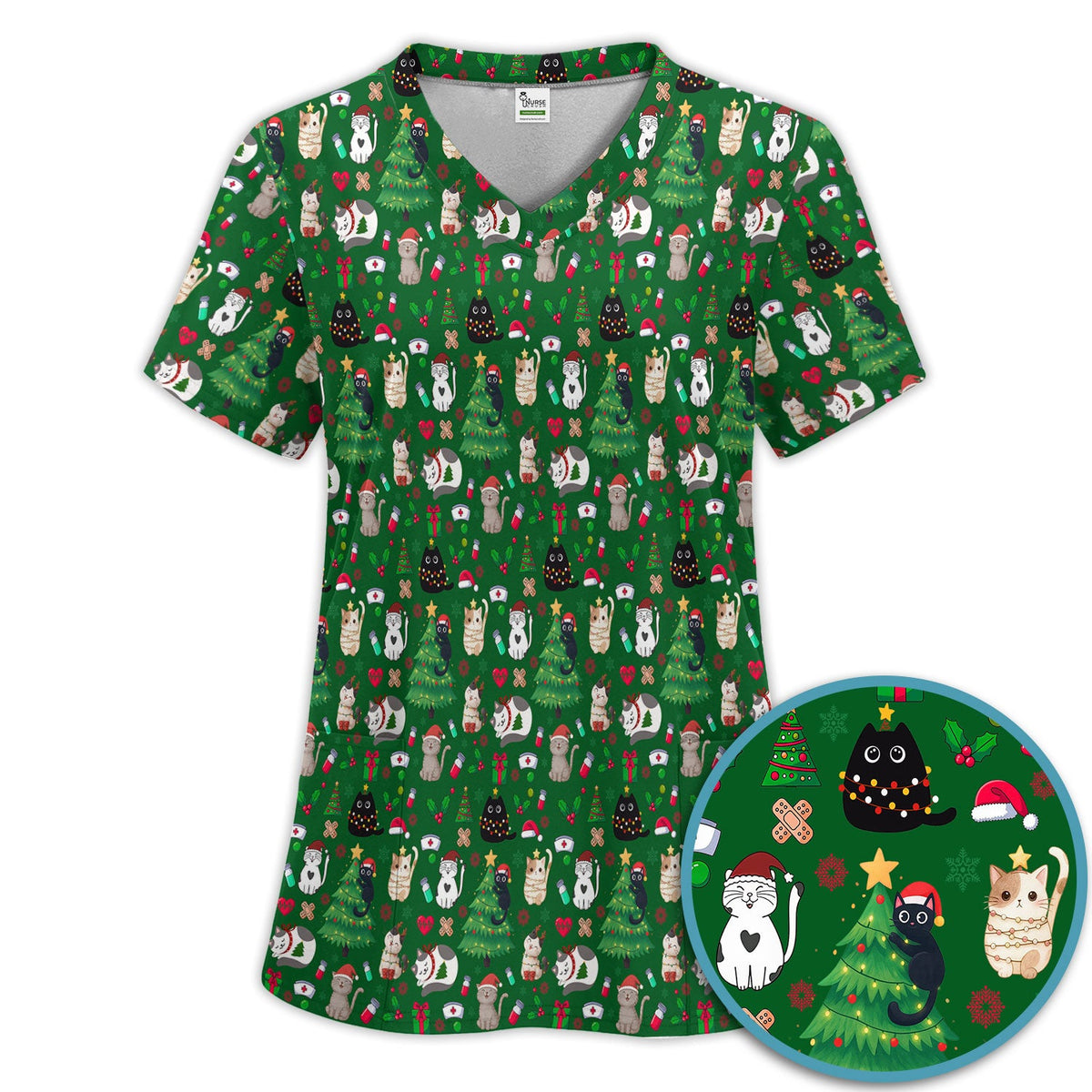 Christmas Pet Nurse Scrub Set