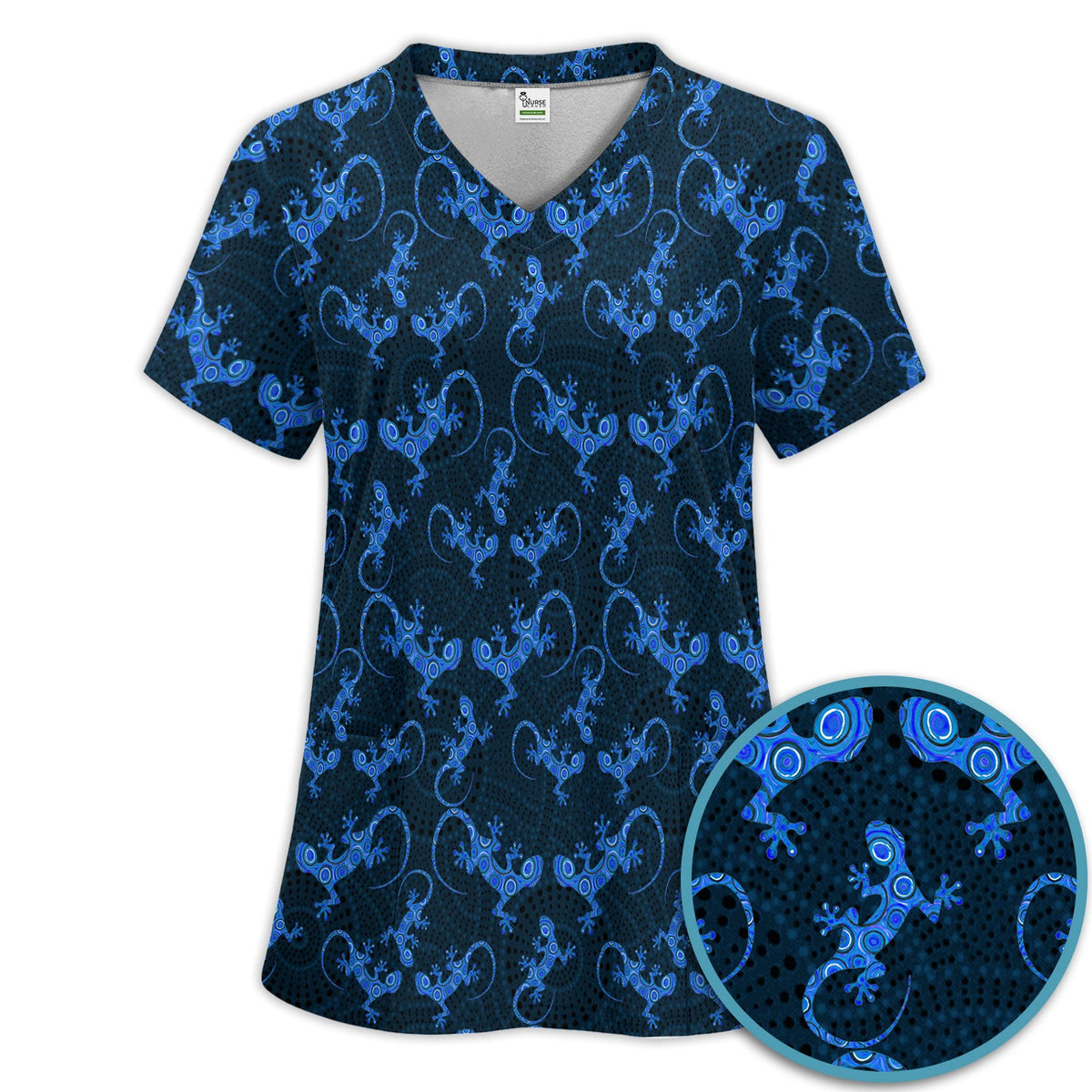 Australian Gecko Dot Art Inspired Nursing Scrub Set - Women Uniform