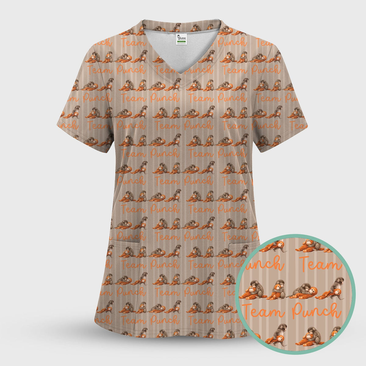 Monkey Team Punch Nurse Scrub Set