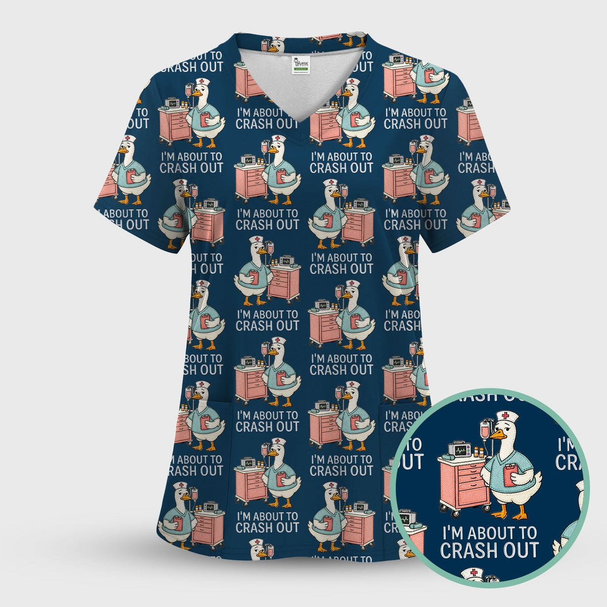 Goose Crash Out Nurse Scrub Set
