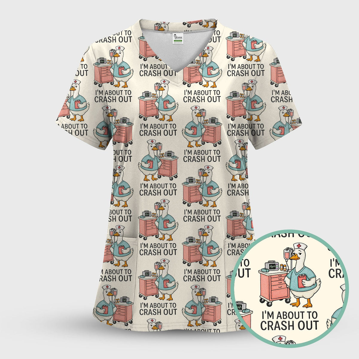 Goose Crash Out Nurse Scrub Set