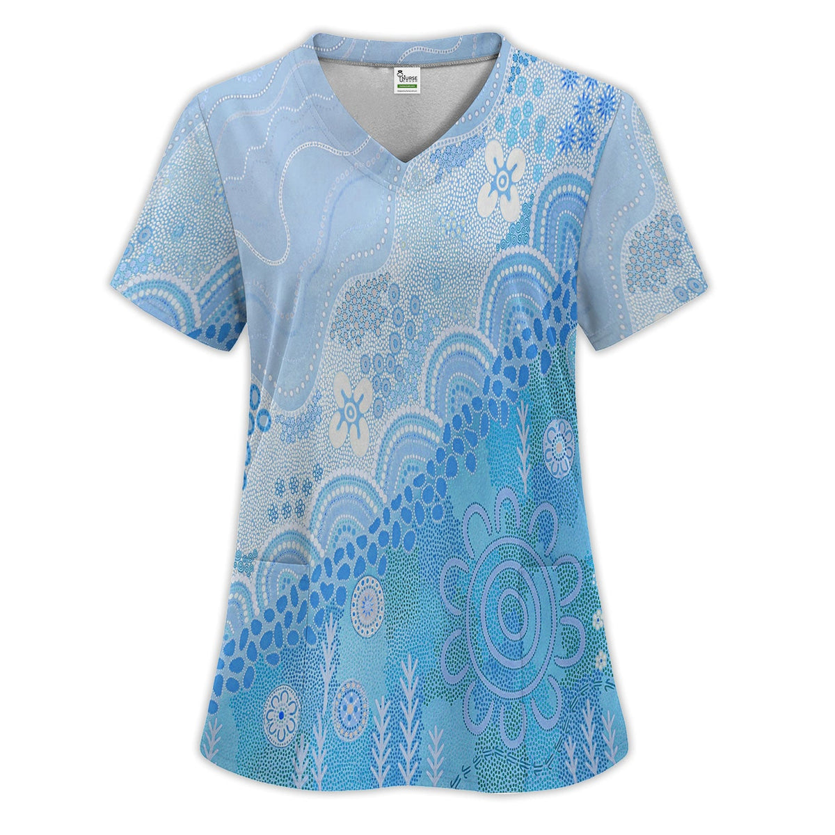 Floral Mandala Dot Nurse Scrub Set