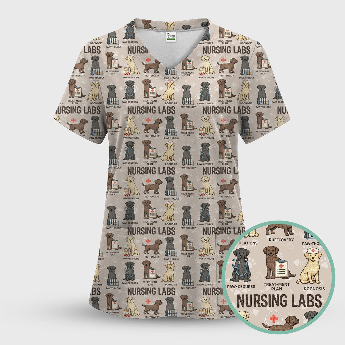 Lab Dog Nurse Scrub Set