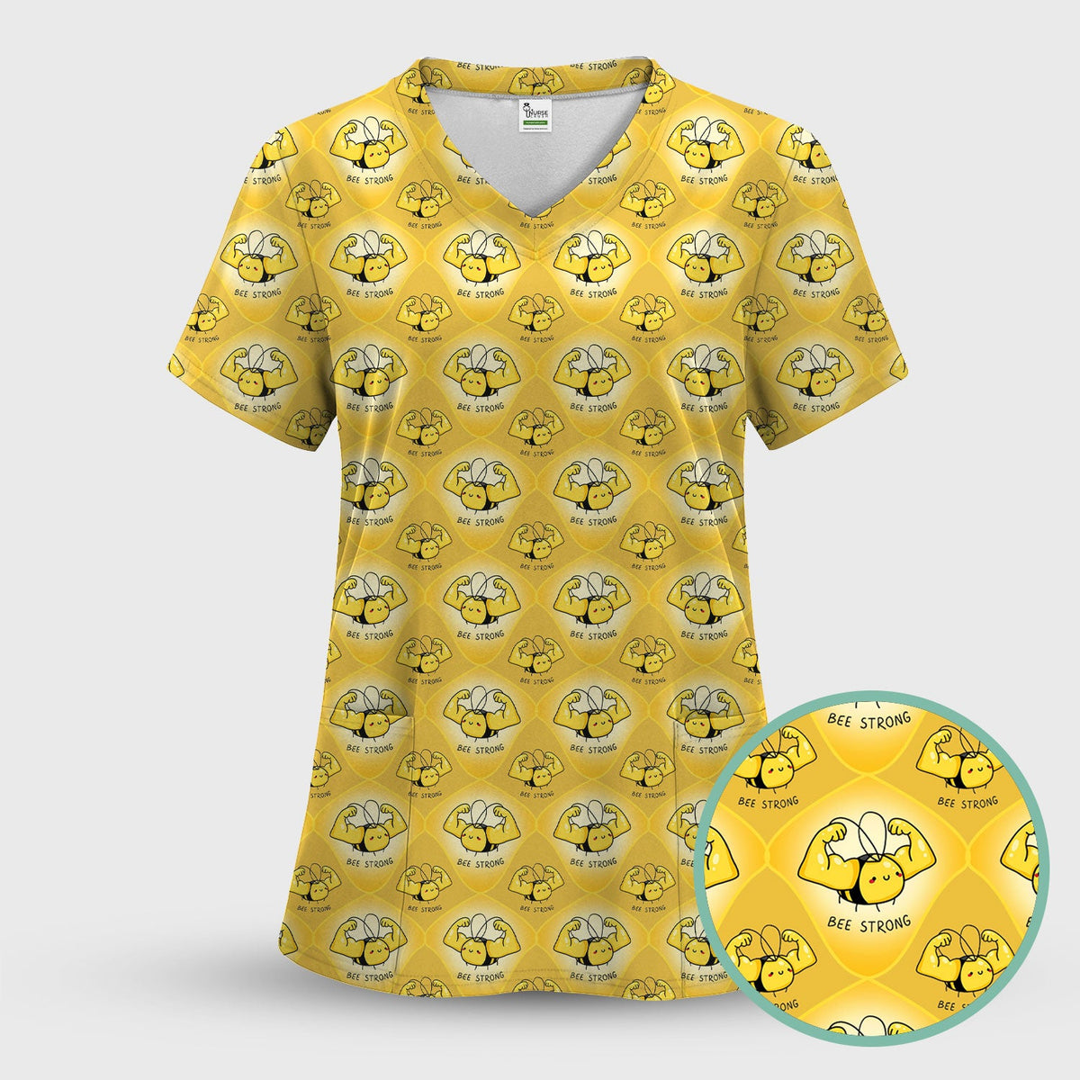 Strong Honey Bee Nurse Scrub Top