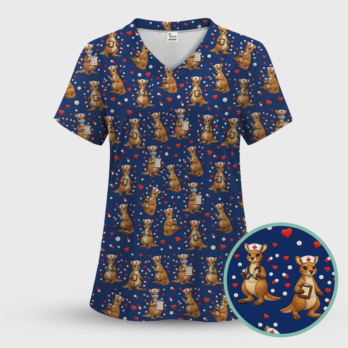 Kangaroo Nurse Scrub Top