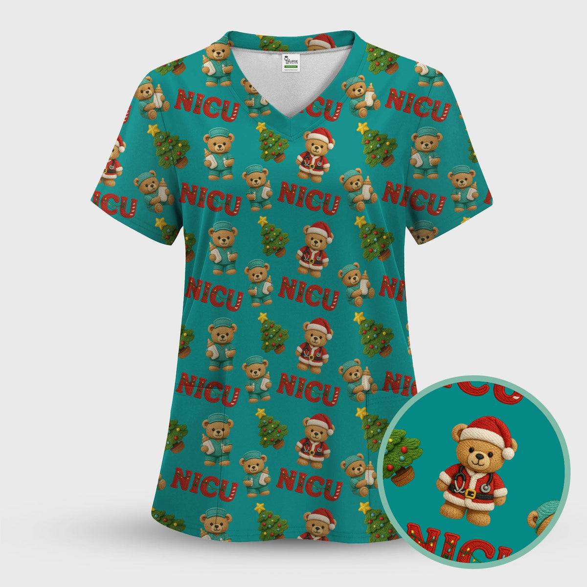 NICU Nurse Teddy Bear Scrub Set - Christmas Gift