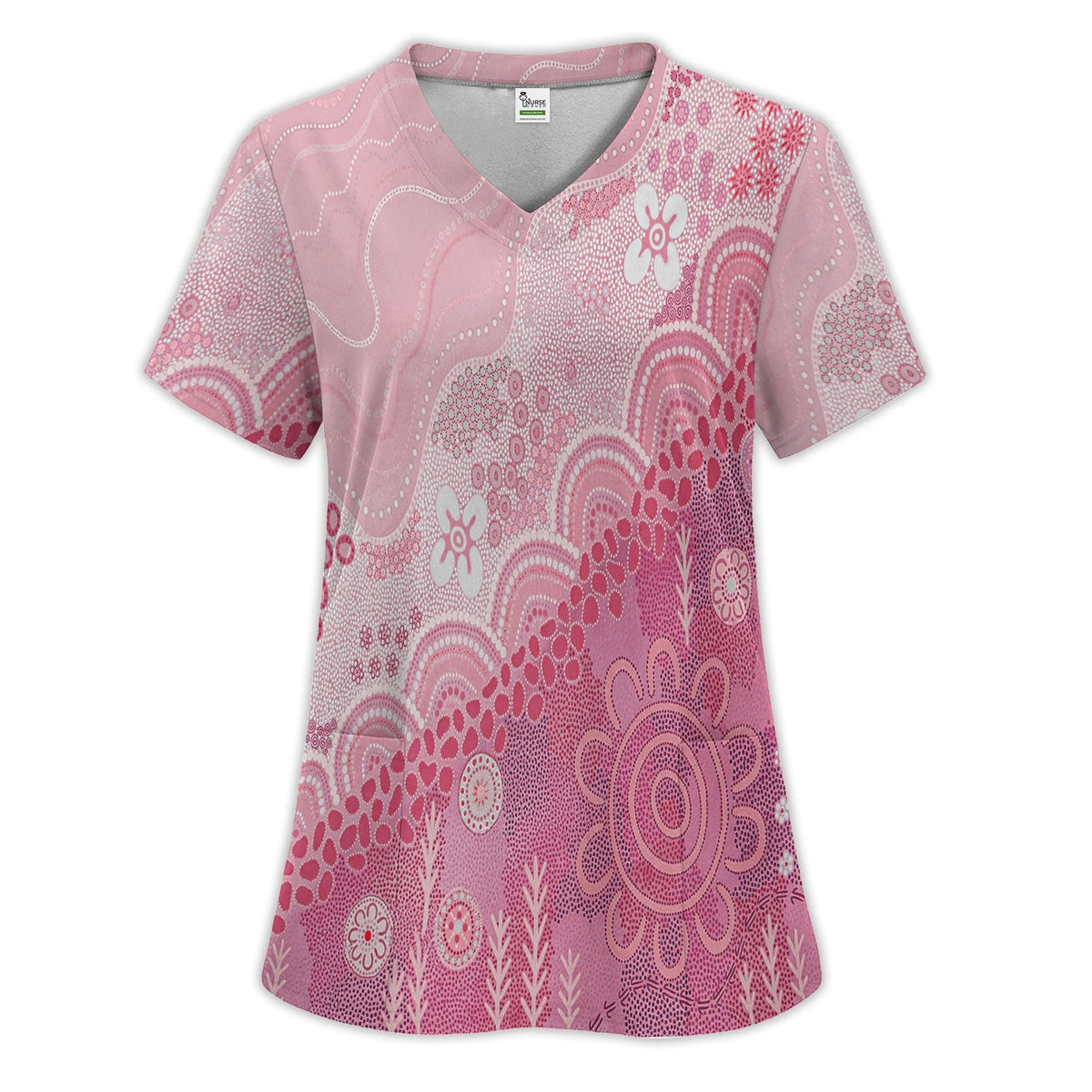 Floral Mandala Dot Nurse Scrub Set