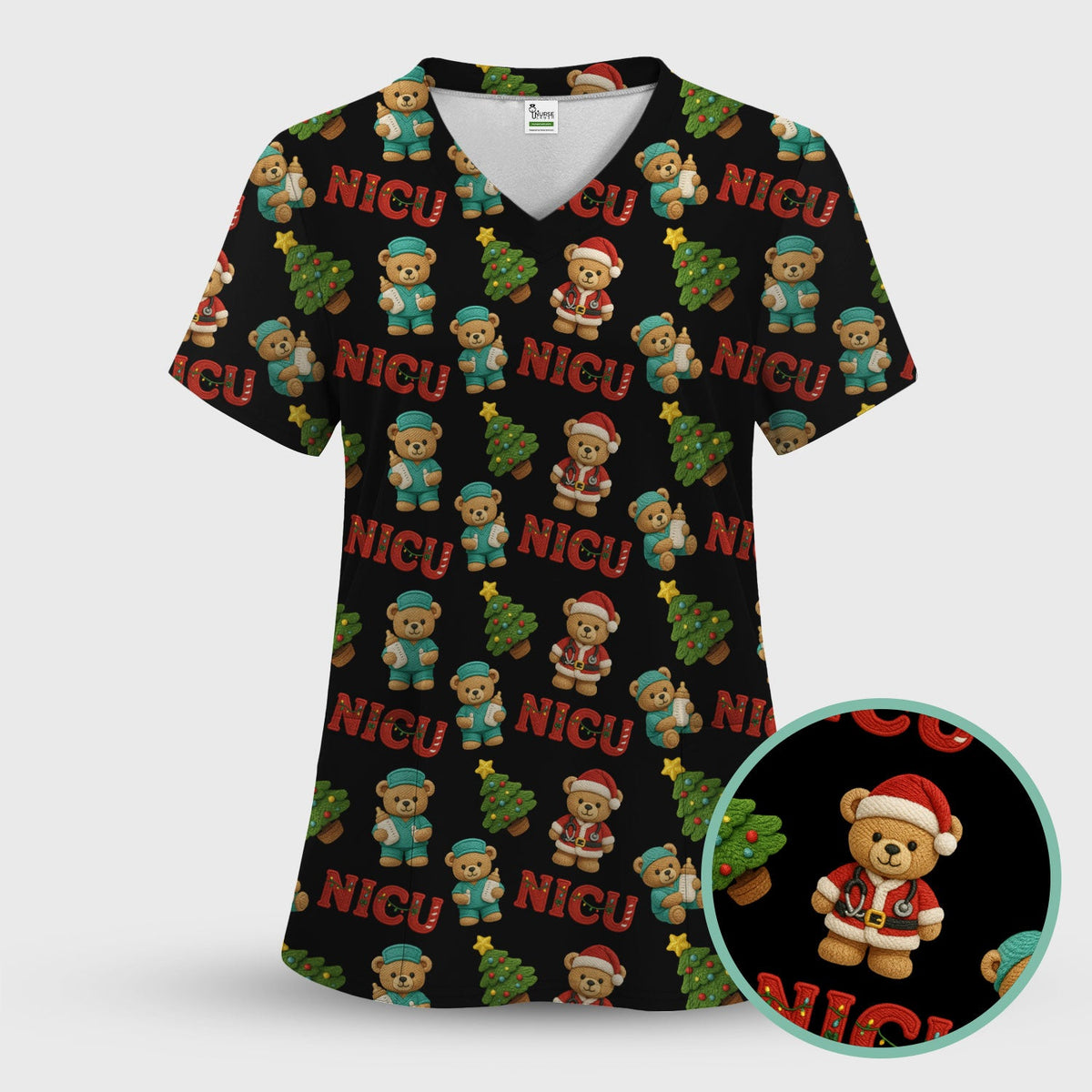 NICU Nurse Teddy Bear Scrub Set - Christmas Gift