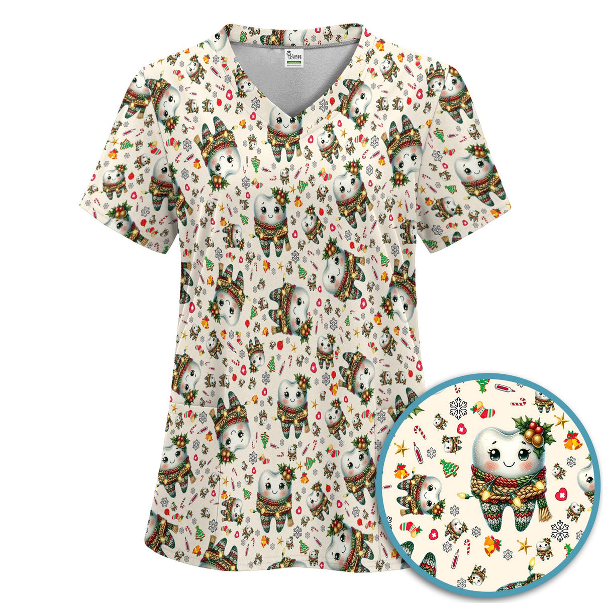 Christmas Tooth Nurse Scrub Set
