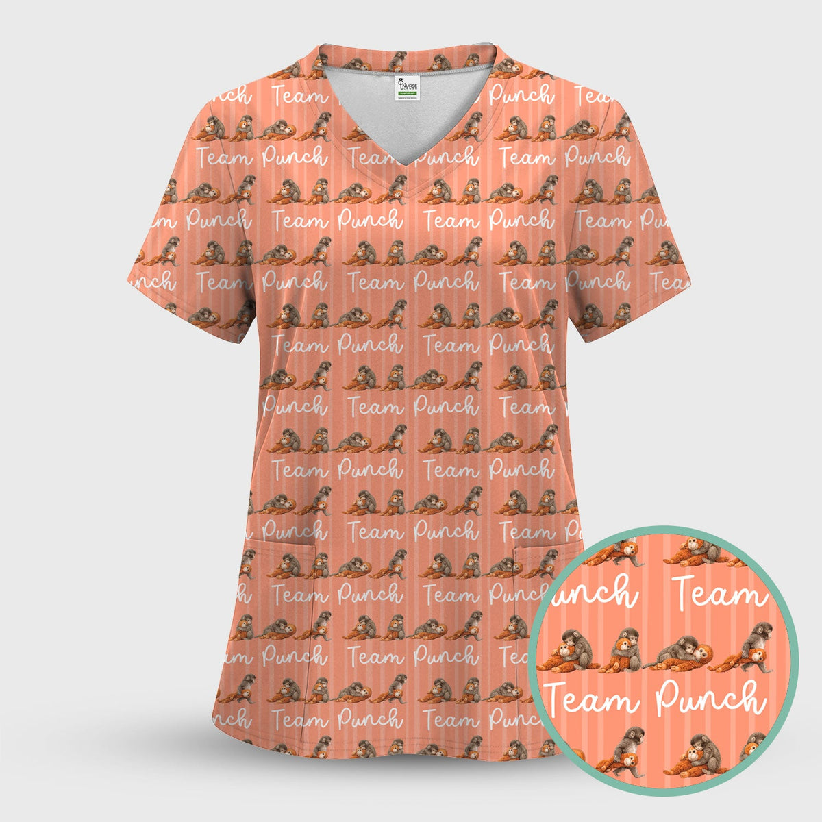 Monkey Team Punch Nurse Scrub Set