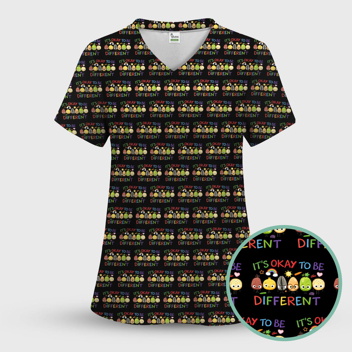 Autism Awareness It's OK To Be Different Nurse Scrub Set