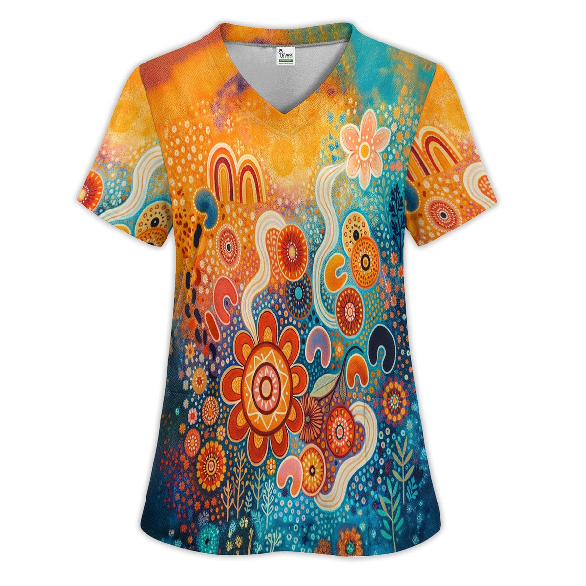 Australian Dot Art Boho Nurse Scrub Set