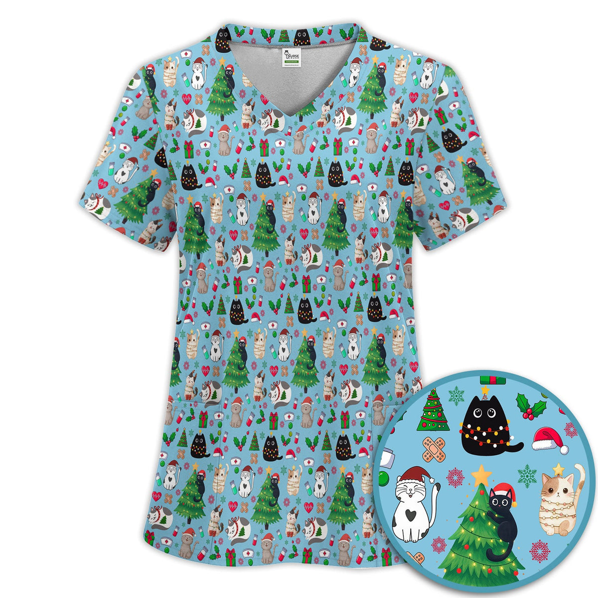 Christmas Pet Nurse Scrub Set