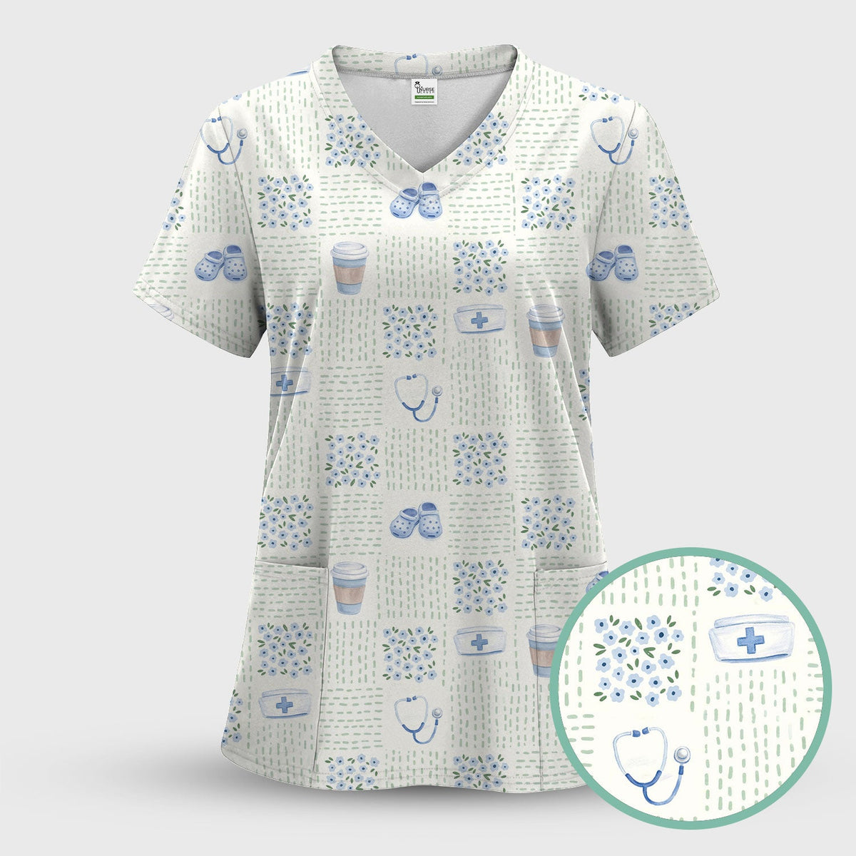 Medical Essentials Nurse Scrub Top