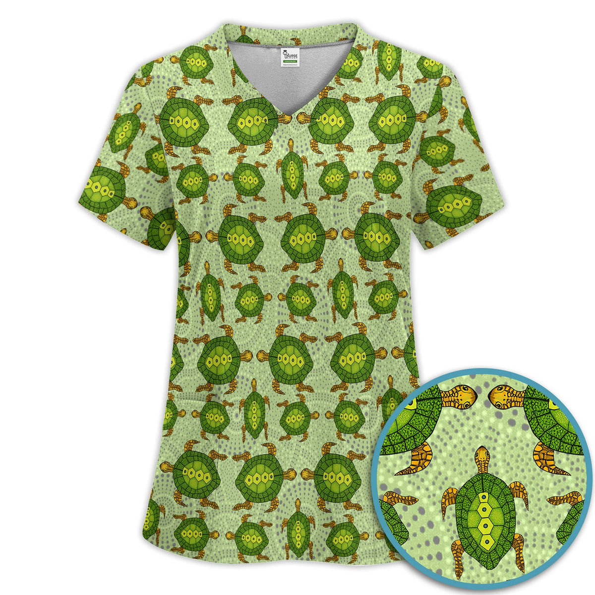 Australian Turtle Dot Art Nurse Scrub Set