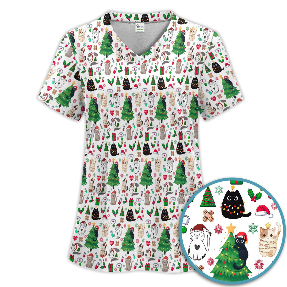 Christmas Pet Nurse Scrub Set