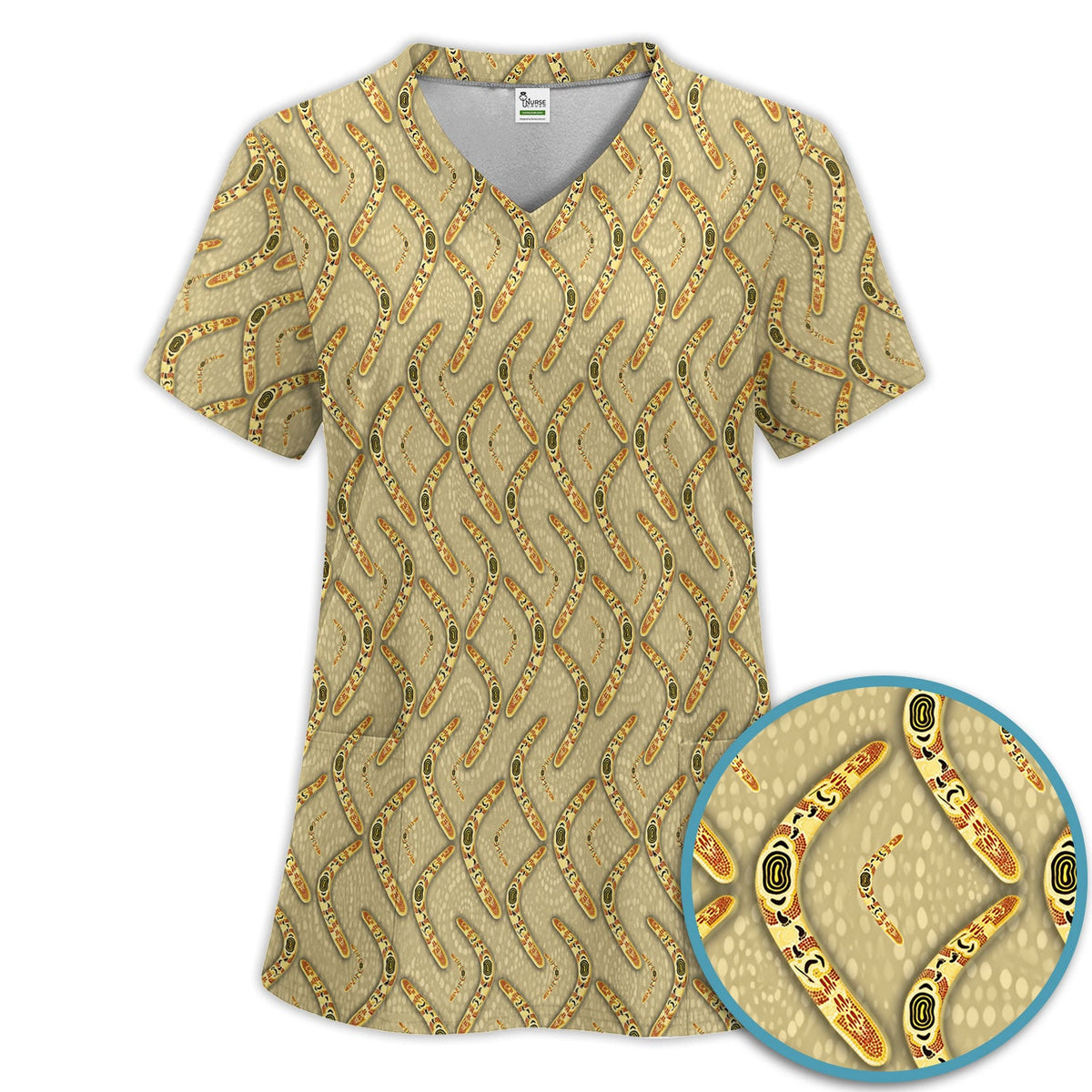 Aboriginal Boomerang Nurse Scrub Set