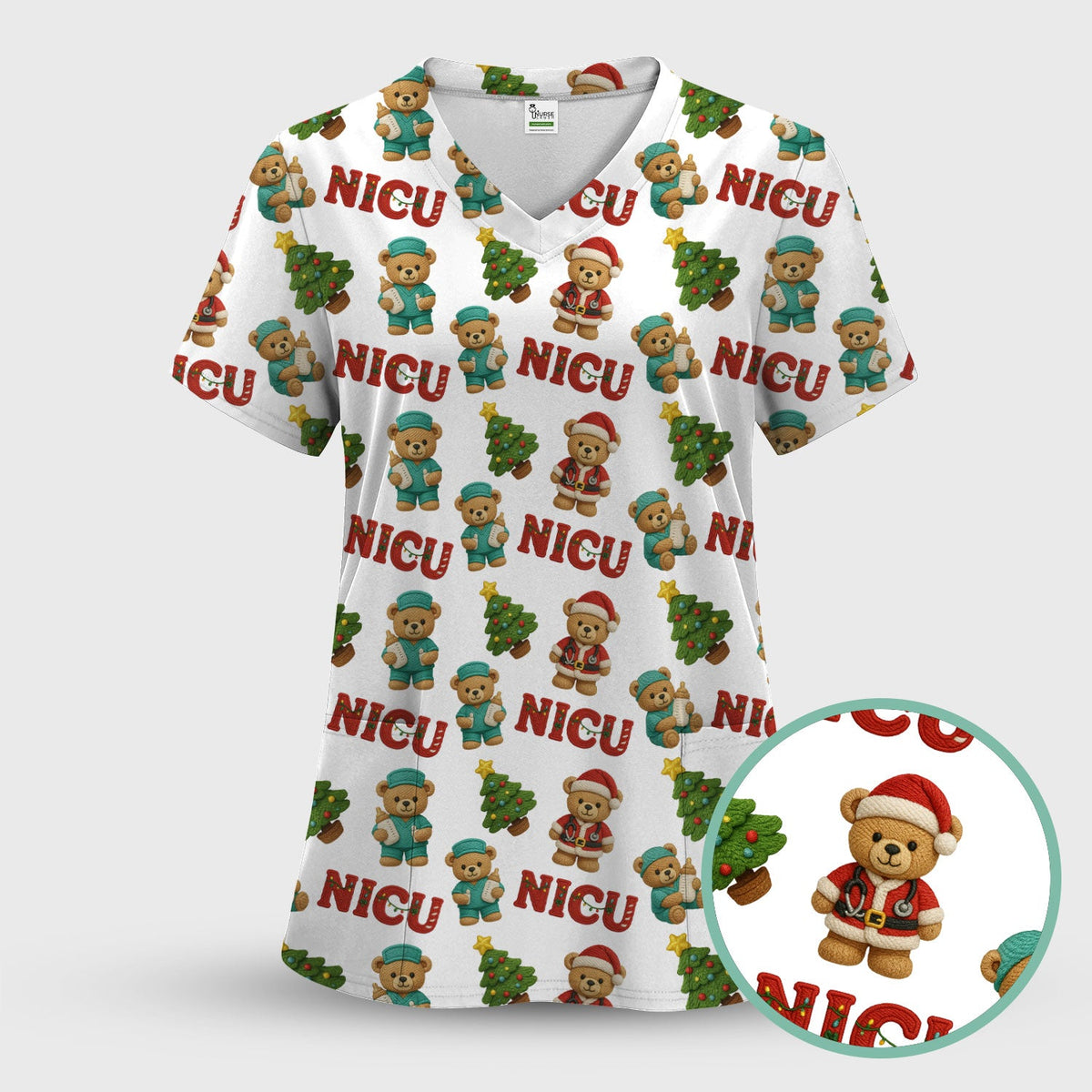 NICU Nurse Teddy Bear Scrub Set - Christmas Gift
