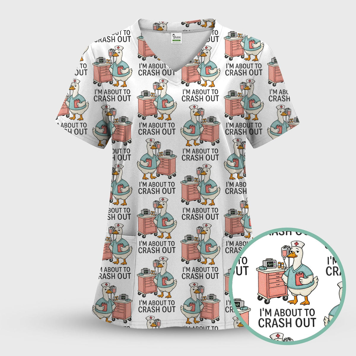 Goose Crash Out Nurse Scrub Set