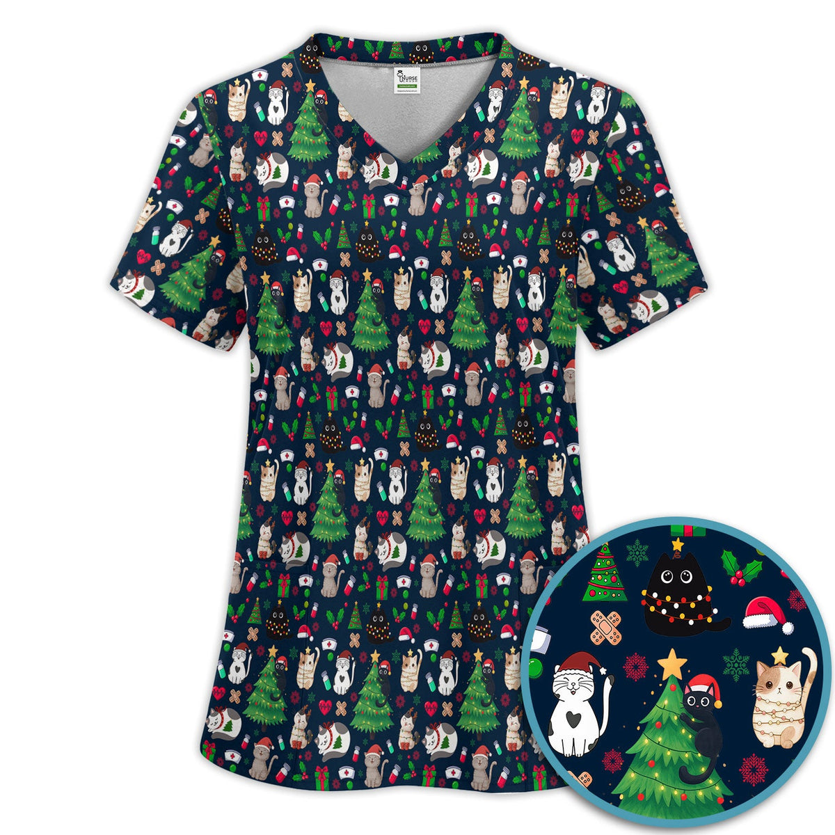 Christmas Pet Nurse Scrub Set