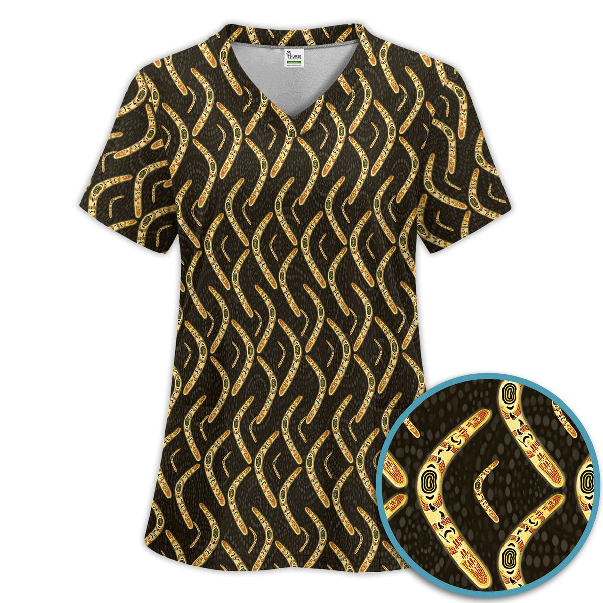 Aboriginal Boomerang Nurse Scrub Set