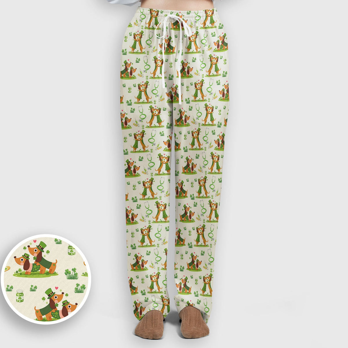 Valentine Dachshund Nurse Heart Scrub Set
