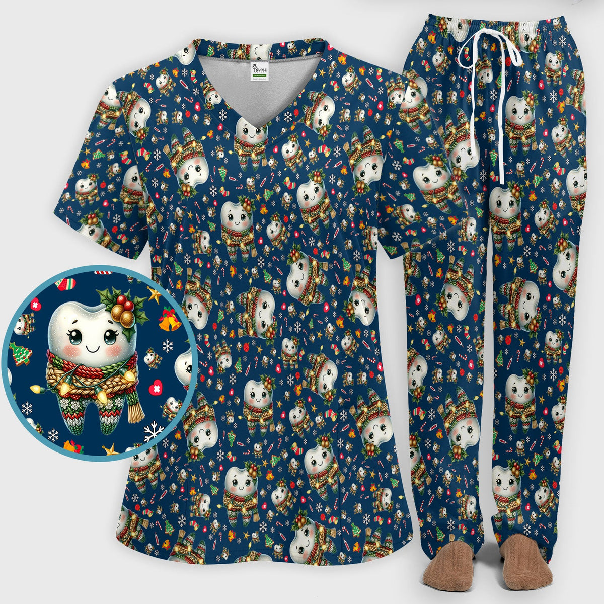 Christmas Tooth Nurse Scrub Set