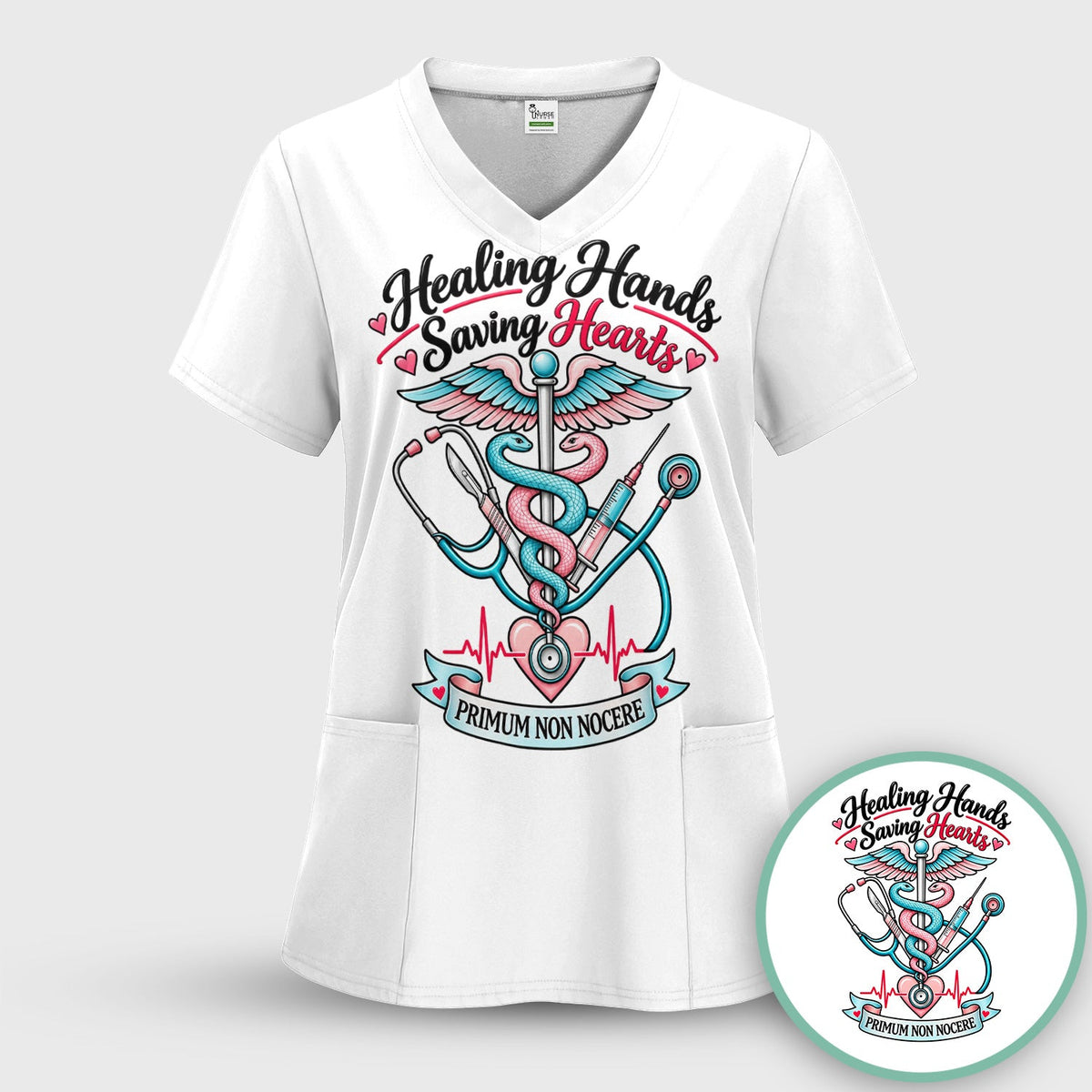 Healing Hands Saving Hearts Nurse Shirt