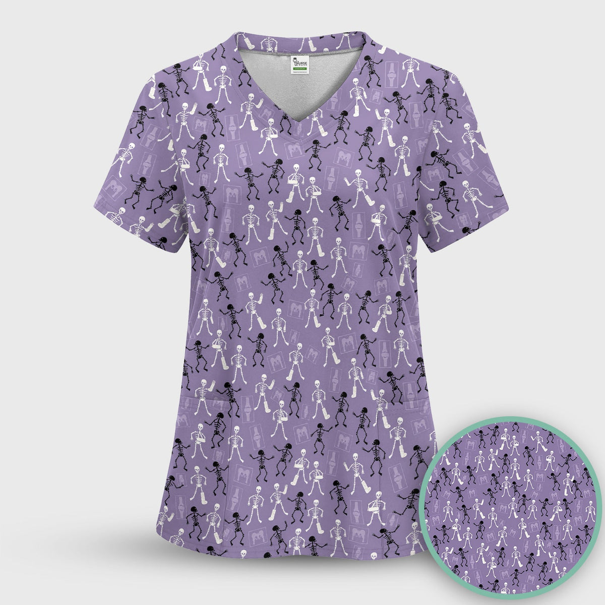 Orthopedic Skeleton Nurse Scrub Set - Halloween Gift