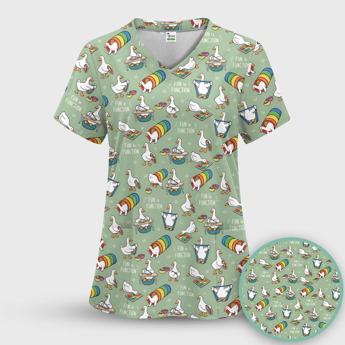 Fun In Function Occupational Therapy Duck Nurse Scrub Set